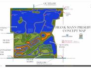 Frank Mann Preserve Concept Map overview showing all of the water quality features to be built.