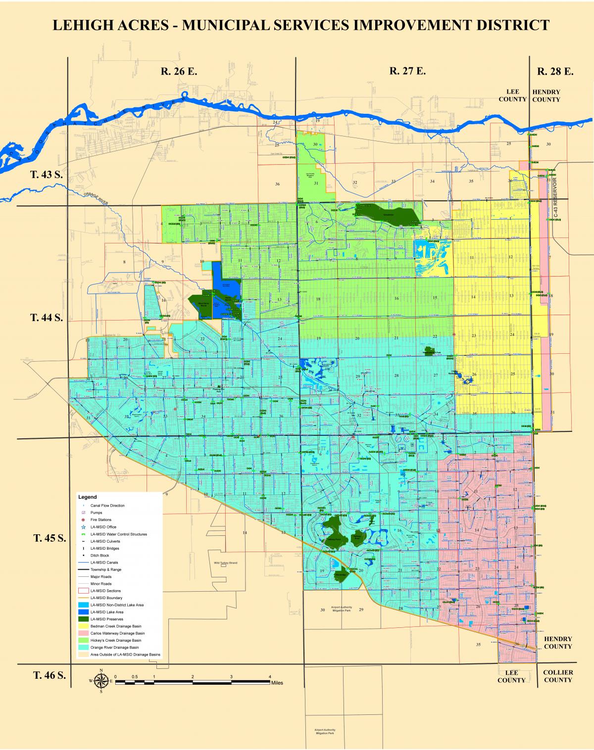 Lehigh Acres Municipal Services Improvement District Detailed Boundary Map